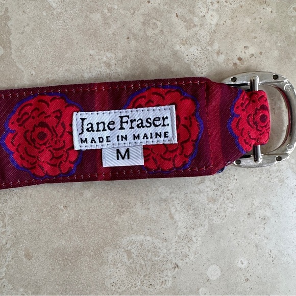 Jane Fraser of Maine O Ring Colorful Reversible Fabric Belt Floral Womens Size M - Picture 9 of 9